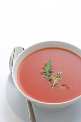 delicious and healthy homemade tomato soup and vegetables