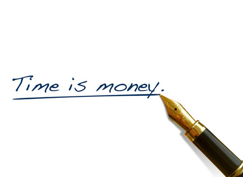 Handwritten Words - "Time is money"