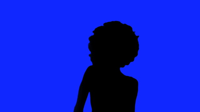 Afro chick against blue background sexy dance - HD