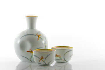 Sake Bottle and Cups