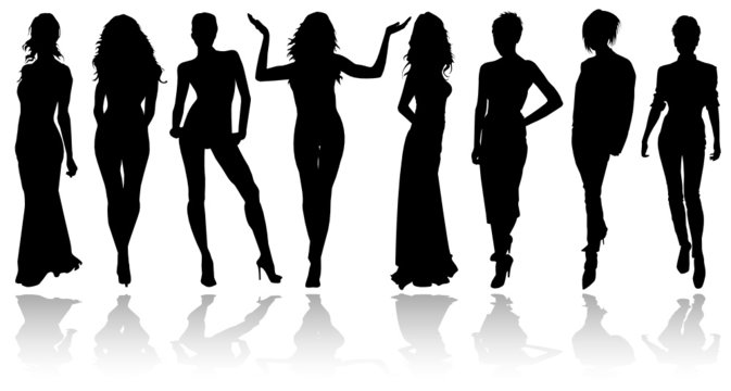 Vector woman silhouettes 6