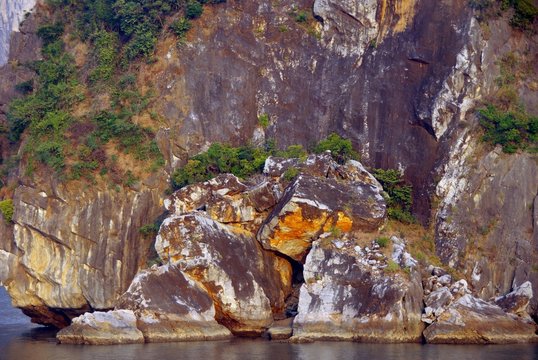 The rocks in Halong bay in Vietnam