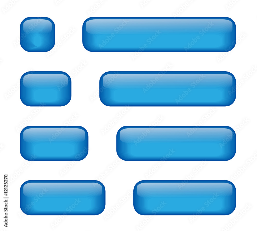 Wall mural rectangular buttons of varying lengths (blue)