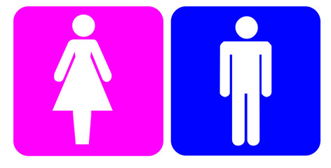 Girl / Woman Sign & Boy / Man Sign Isolated