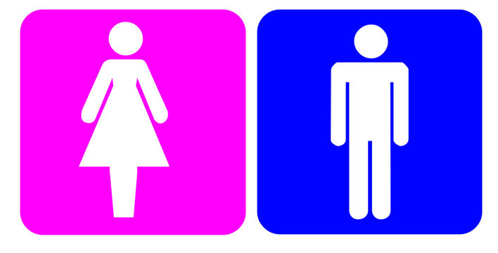 Girl / Woman Sign & Boy / Man Sign Isolated