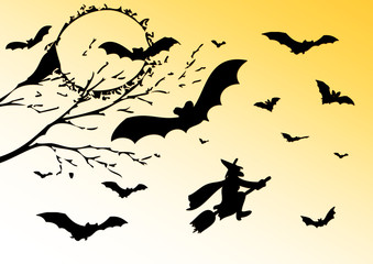 Fototapeta premium high flying witch