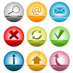 Glassy Icons with Web Symbols