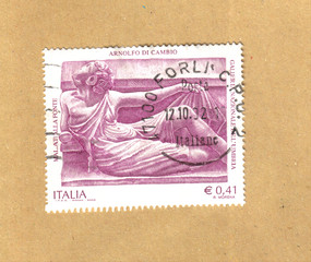 post stamp, italian art