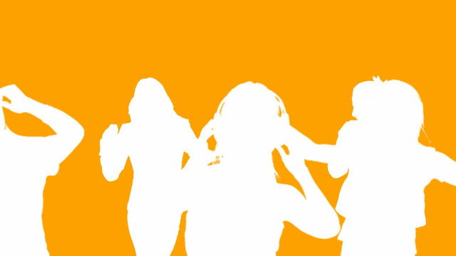 Animation of orange dancers