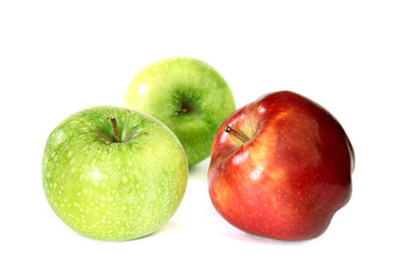 red and green apples