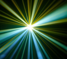 Fototapeta premium Disco ball with rays in haze
