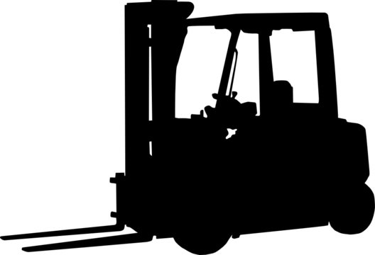 black forklift silhouette on white background clip art preview