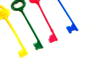 4 colored keys in a row