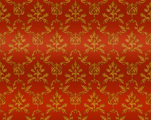 Hintergrund - Pattern - Tapete - Königlich - rot-gold