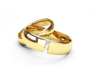 break gold wedding rings