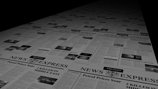 Papers running off the printing press