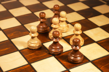 chessmen on the chessboard