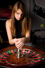 Young woman in casino