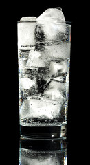 Sparkling water with real ice