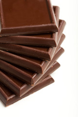 Chocolate squares arranges in a spiral pattern