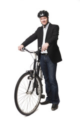 Naklejka premium Man with bike