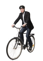 Naklejka premium man with bike