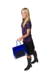 Woman with a blue bag