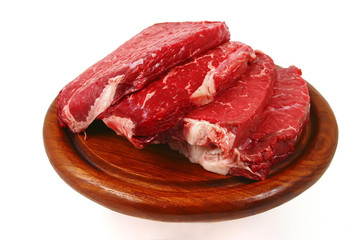 raw bloody beef steak
