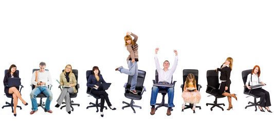 Obraz premium Several people in office chairs