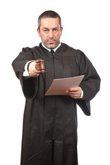Serious male judge