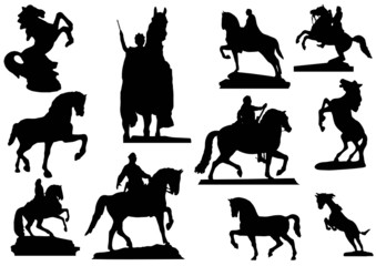 Different horses silhouettes