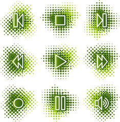 Walkman web icons, green dots series
