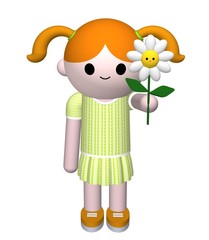 Girl holding flower