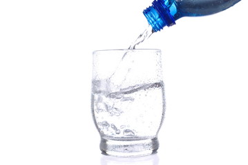 Filling fresh water isolated on white