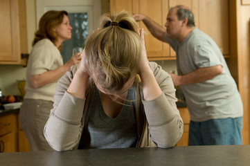 Teen daughter agonizes while parents fight