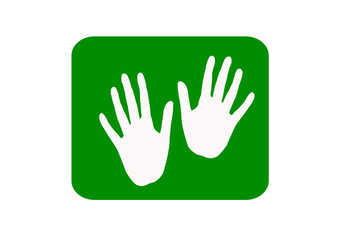 green and white hands logo
