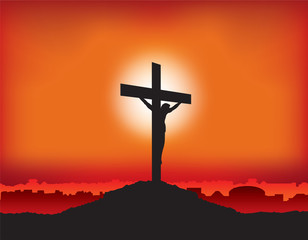 Jesus crucified on the cross