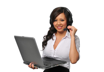 Young beautiful asian customer service representative