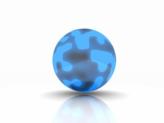 blue magic orb isolated on white