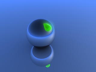 orb with green glowing droplet