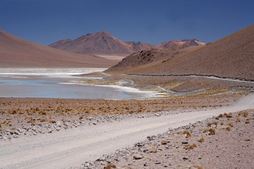 Fototapeta na wymiar Road through the desert Bolivia