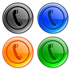 Boutons "T&eacute;l&eacute;phone" (multicolores)