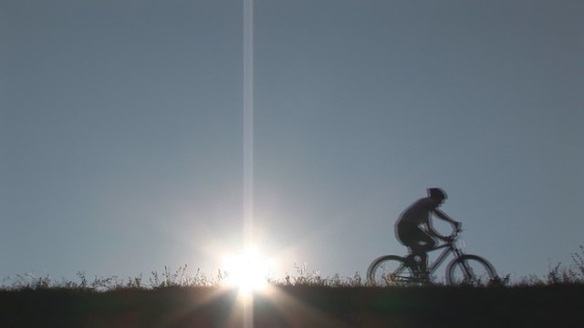 mountainbiking at sunset