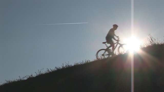 mountainbiker on hill