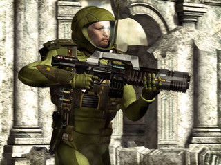 Fototapeta premium żołnierz astronautów