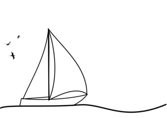 dessin de voilier © Danielle Bonardelle