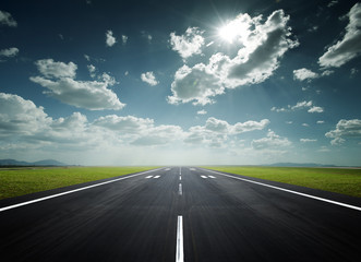 airport runway on a sunny day - 12175810