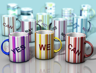 gestreifte Kaffeebecher