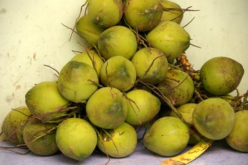 A stack of coconuts