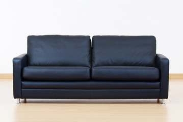 Black leather sofa